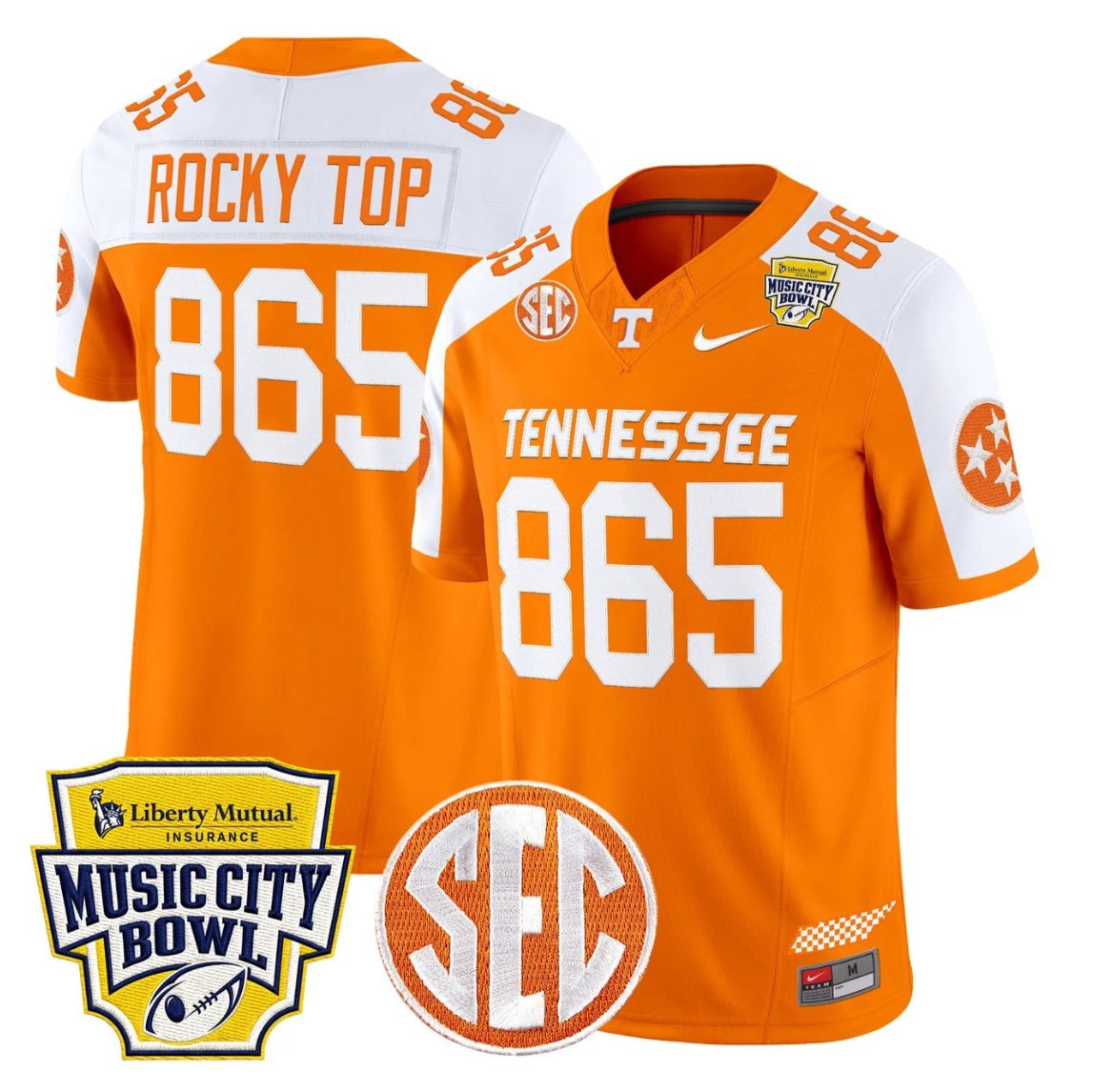 Rocky Jersey #865 Tennessee Vols 2025 Music City Bowl Limited Stitched by My Store NCAA Football Jerseys