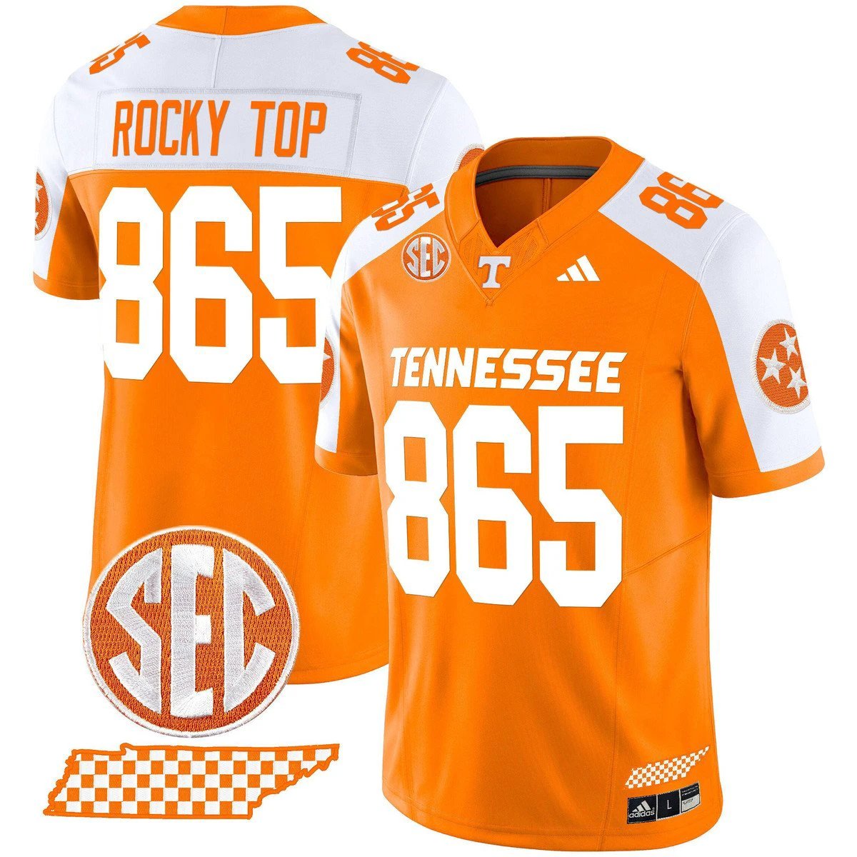 Rocky Top Jersey #865 Tennessee Vols Rebrand 2026 Checkerboard by My Store NCAA Football Jerseys
