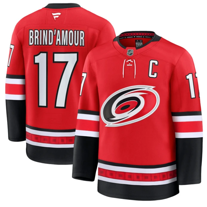 Rod Brind'Amour Jersey #17 Carolina Hurricanes Premium All Stitched Red by Hockey David