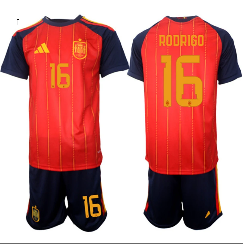 Rodrigo Jersey #16 Spain Team 2025-26 Red Home Soccer Suit by Soccer Jersey