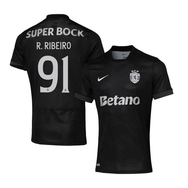 Rodrigo Ribeiro 91 Sporting CP 2025-26 Away Match Jersey – Black by Soccer Jersey