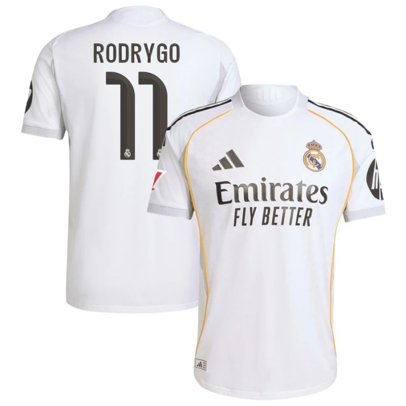Rodrygo 11 Real Madrid 2025-26 Home Jersey – White by Soccer Jersey