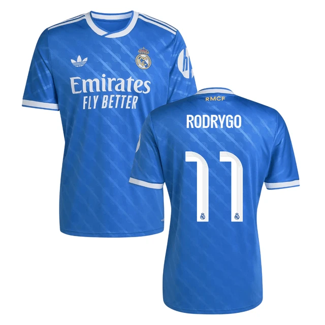 Rodrygo #11 Real Madrid 2025-26 Third Match Jersey – Blue by Soccer Jersey