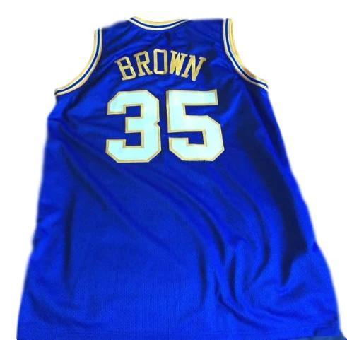Roger Brown Jersey #35 Indiana Aba Retro Basketball Blue by My store basketball