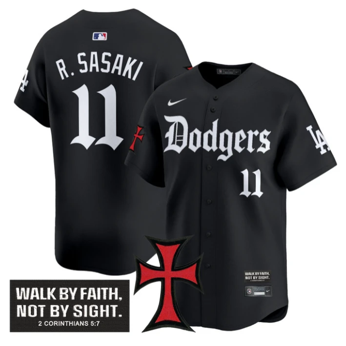 Shohei Ohtani Jersey #17 Dodgers Faith Glory Edition Vapor Premier Limited Stitched Black by My Store