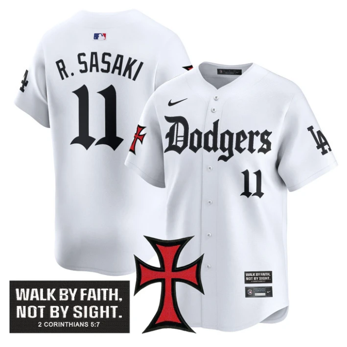 Shohei Ohtani Jersey #17 Dodgers Faith Glory Edition Vapor Premier Limited Stitched White by My Store