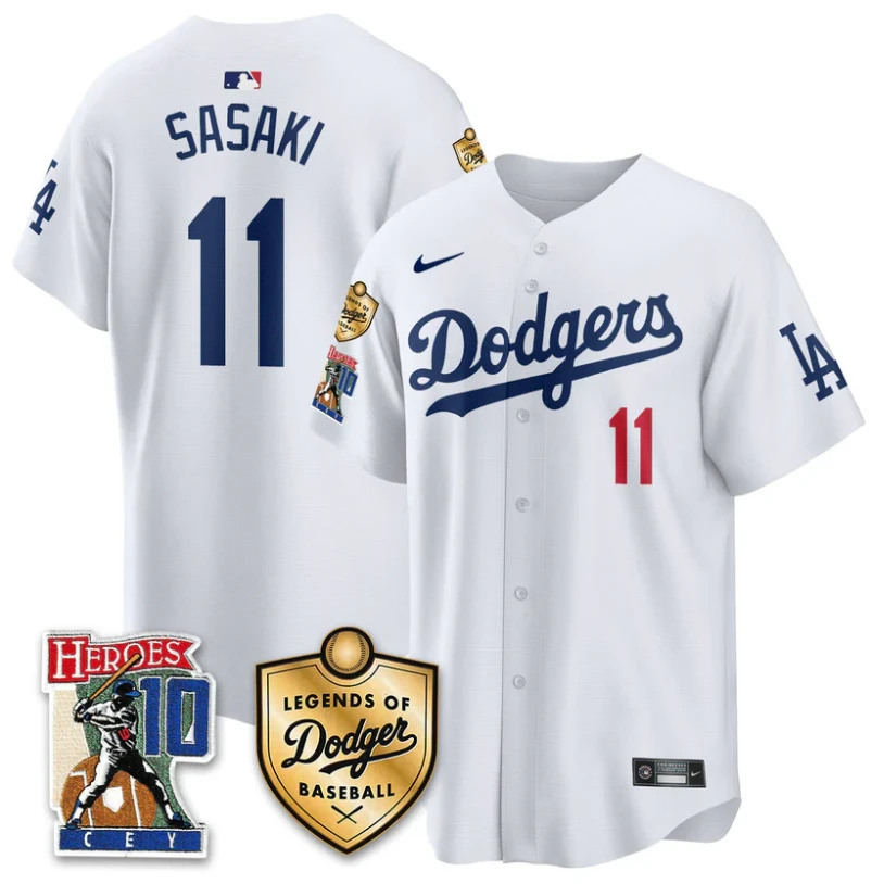 Roki Sasaki Jersey #11 Dodgers Ron Cey Legends Of Dodgers Baseball White by My Store