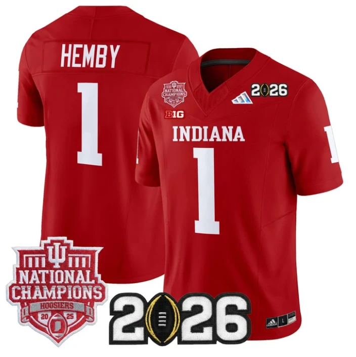 Roman Hemby Jersey #1 Hoosiers 2025 National Champions 2026 Patch Stitched by My Store NCAA Football Jerseys