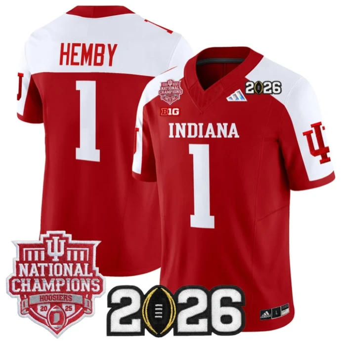 Roman Hemby Jersey #1 Hoosiers 2025 National Champions 2026 Patch Stitched by My Store NCAA Football Jerseys