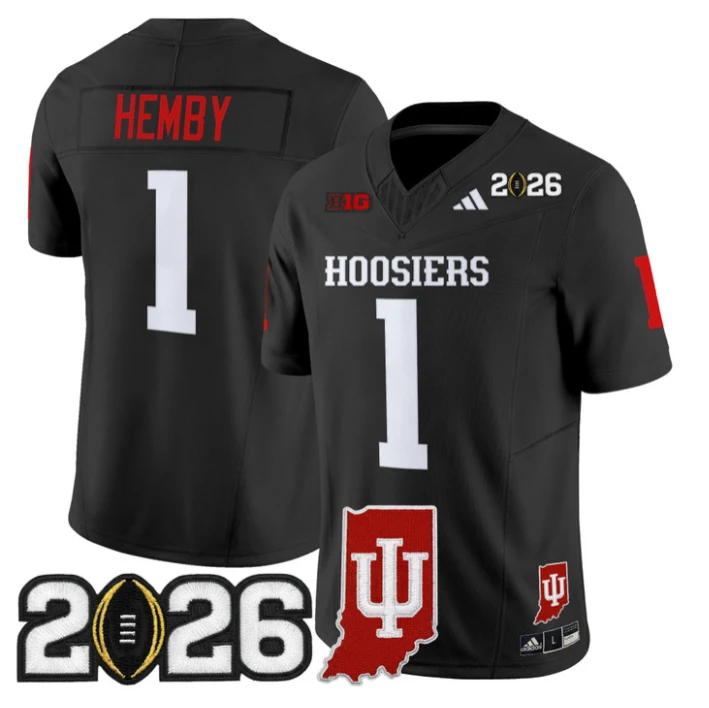 Roman Hemby Jersey #1 Indiana Hoosiers 2026 CFP Final Indiana State Stitched by My Store NCAA Football Jerseys