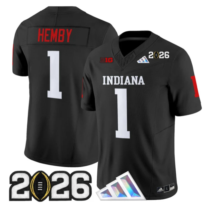 Roman Hemby Jersey #1 Indiana Hoosiers 2026 CFP Final V3 Stitched by My Store NCAA Football Jerseys