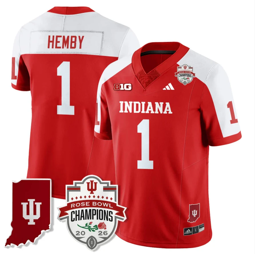Roman Hemby Jersey #1 Indiana Hoosiers Rose Bowl Champions Stitched by My Store NCAA Football Jerseys