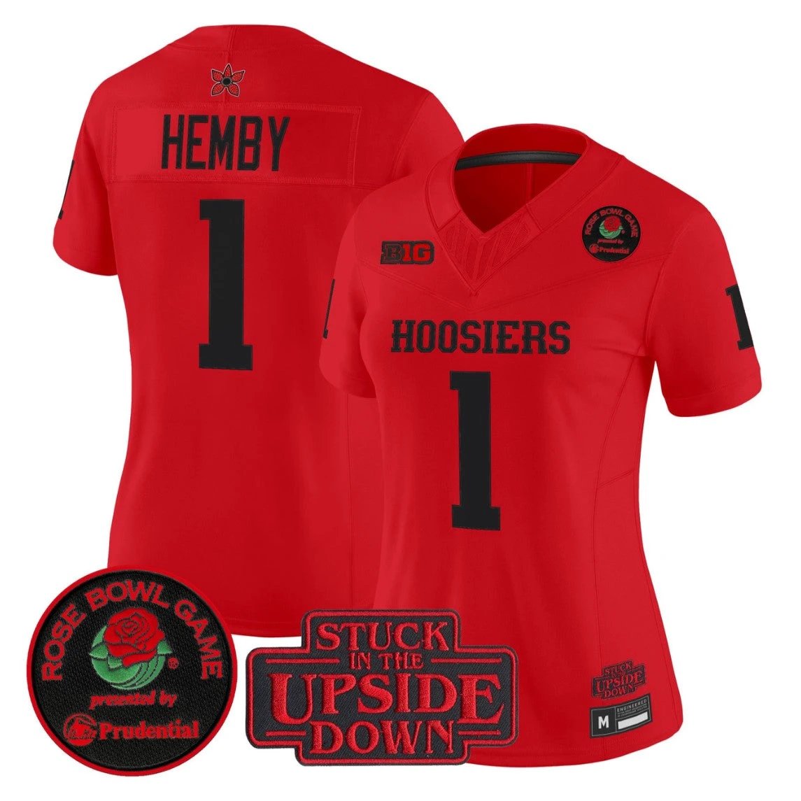 Roman Hemby Jersey #1 Indiana Hoosiers Stranger Things 2025 Rose Bowl Stitched by My Store NCAA Football Jerseys