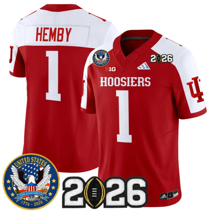 Roman Hemby Jersey #1 Indiana Hoosiers United States 250th 2026 Stitched by My Store NCAA Football Jerseys