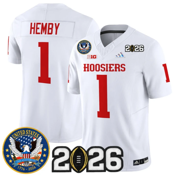 Roman Hemby Jersey #1 Indiana Hoosiers United States 250th 2026 Stitched by My Store NCAA Football Jerseys
