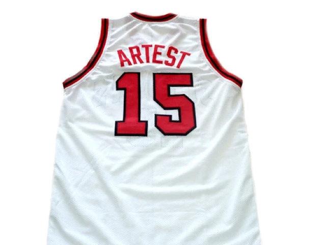 Ron Artest Jersey #15 St John's University Basketball White by My store basketball
