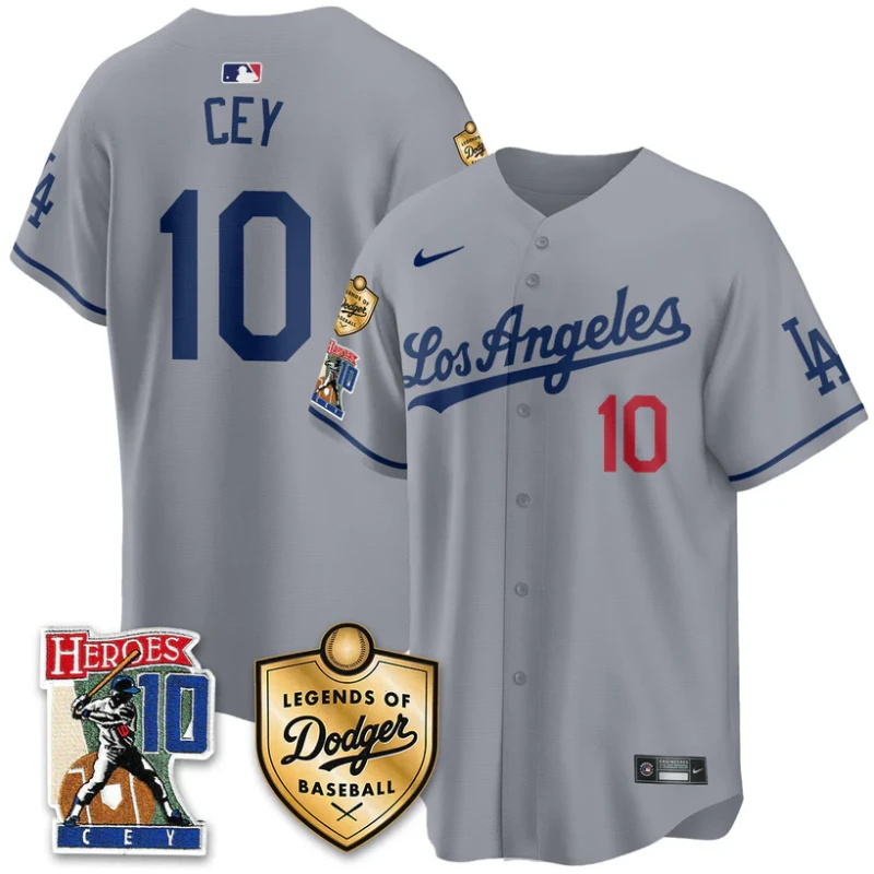 Ron Cey Jersey #10 Dodgers Ron Cey Legends Of Dodgers Baseball Gray by My Store