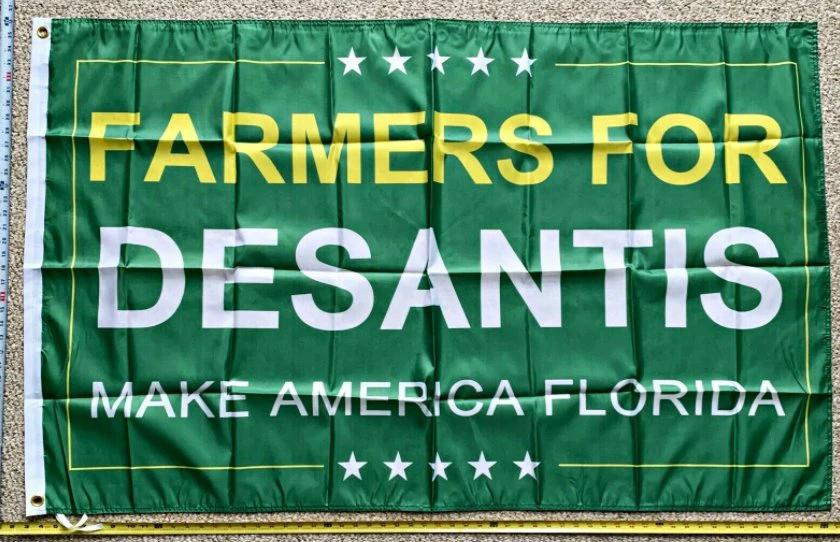 Ron Desantis Flag Farmers For Desantis Green Poster Sign USA 3x5Ft by flagsjustdoit
