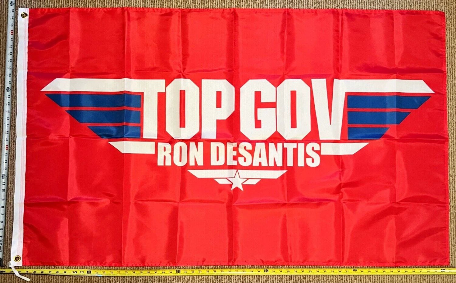 Ron Desantis Flag Top Gov Red USA Save America Florida Sign USA 3x5' by flagsjustdoit