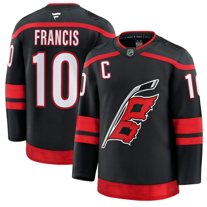 Ron Francis Jersey #10 Carolina Hurricanes Premium All Stitched Black by Hockey David