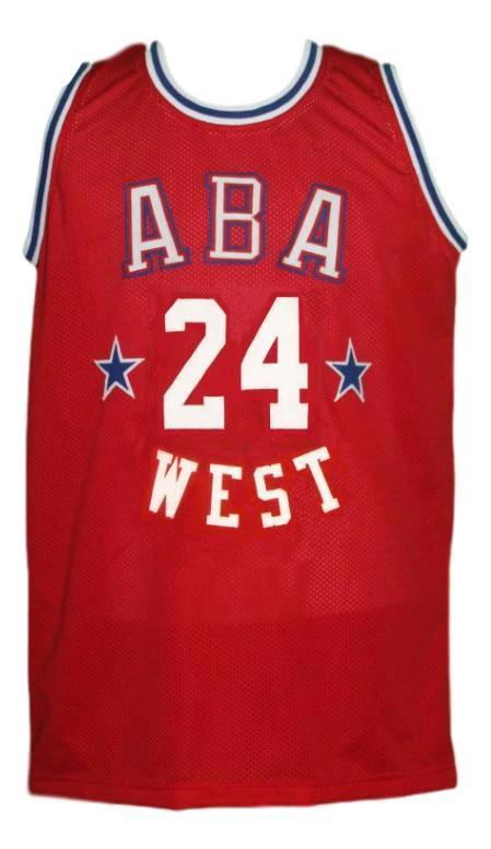 Ron Boone Jersey #24 Aba West All Star Basketball Sewn Red by My store basketball