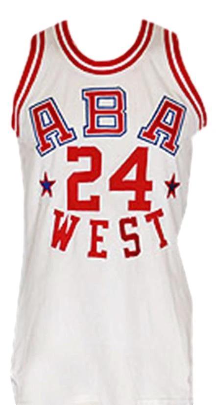 Ron Boone Jersey #24 Aba West All Star Basketball Sewn White by My store basketball