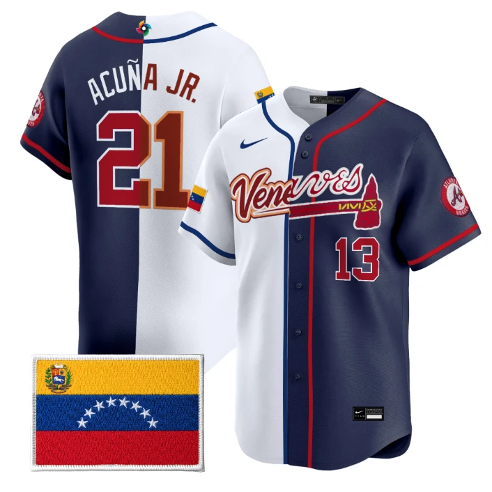 Ronald Acuña Jr Jersey #13 Team Venezuela World Baseball Pro Club Split Stitched by My Store