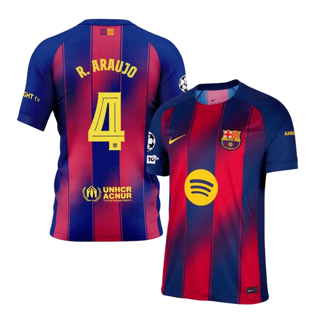 Ronald Araujo 4 Barcelona 2025-26 Home Jersey – Scarlet by Soccer Jersey