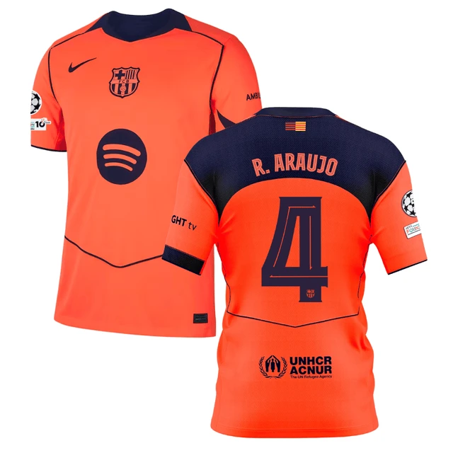 Ronald Araujo 4 Barcelona 2025-26 Third Match Jersey – Orange by Soccer Jersey