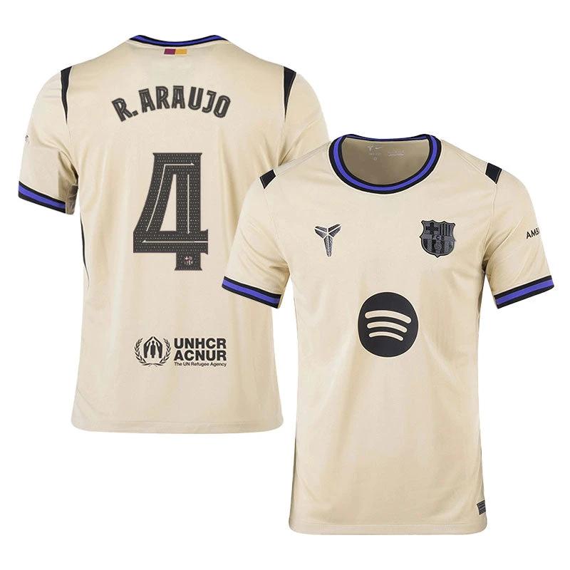 Ronald Araujo #4 Barcelona 2025-26 Away Jersey – Cream by Soccer Jersey