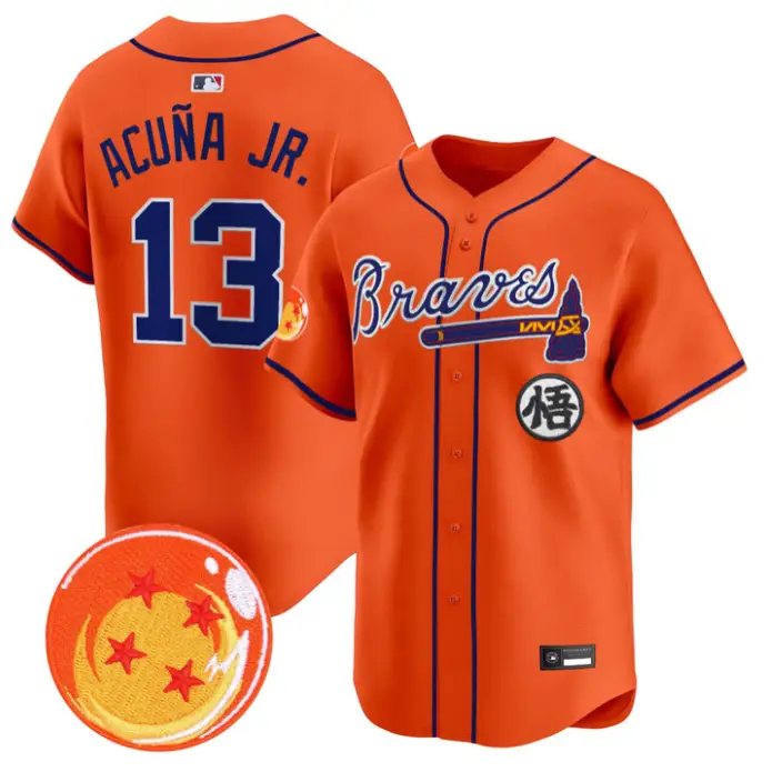 Ronald Acuna Jr Jersey #13 Atlanta Braves Dragon Ball Premier Stitched by My Store