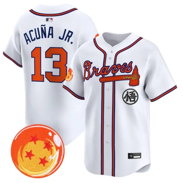 Ronald Acuna Jr Jersey #13 Atlanta Braves Dragon Ball Premier Stitched by My Store
