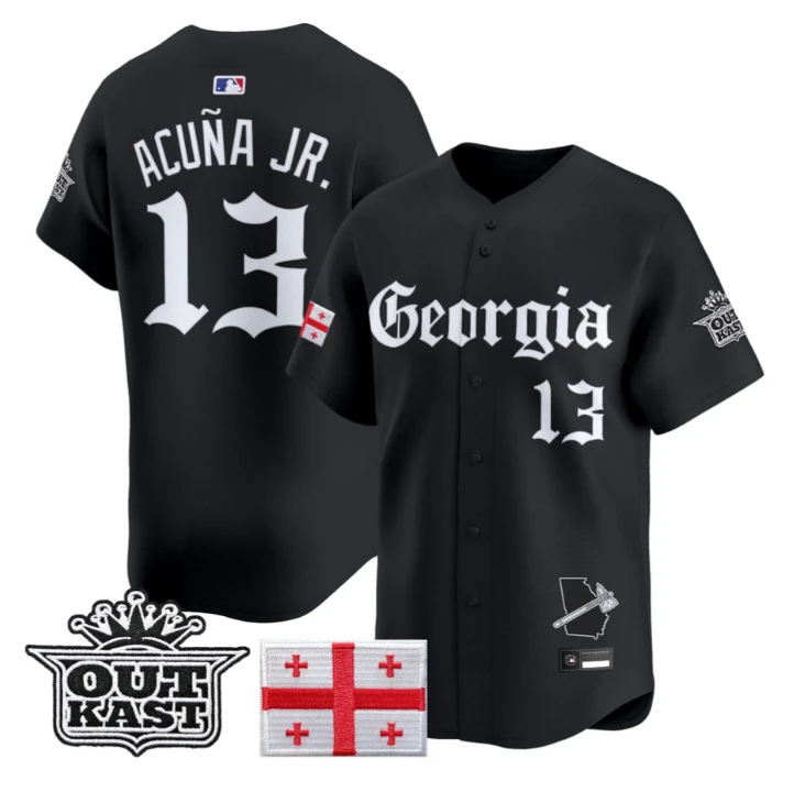 Ronald Acuna Jr Jersey #13 Atlanta Braves Georgia Outkast Gothic by My Store