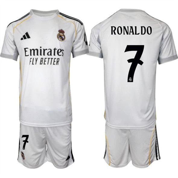 Ronaldo Jersey #7 Real Madrid White Home 2025 - 26 Soccer Suit by Soccer Jersey