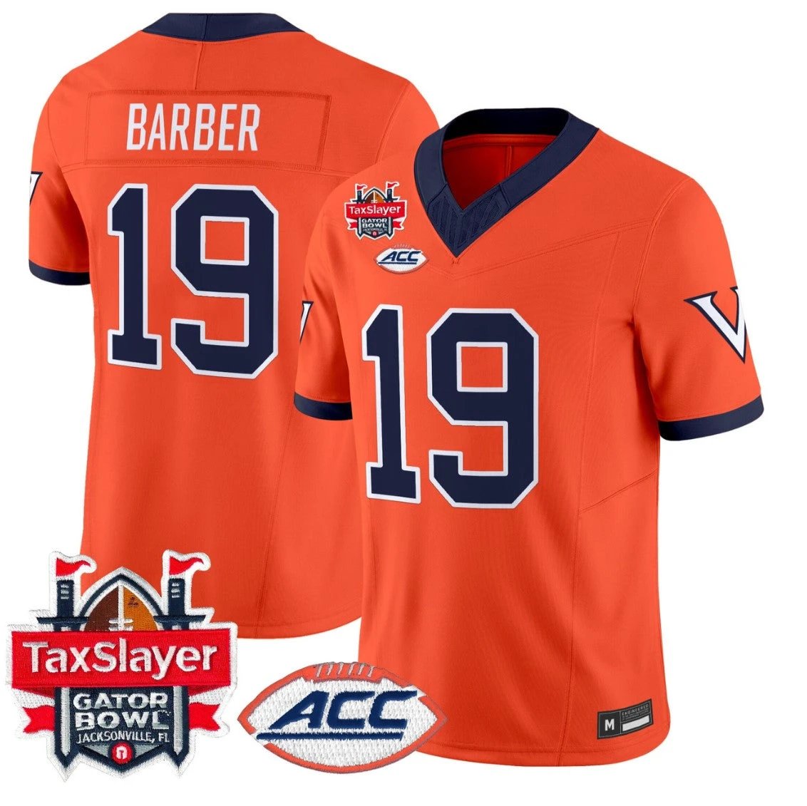 Rondé Barber Jersey #19 Virginia Cavaliers 1995 Throwbacks Gator Bowl Orange by NCAA Football Jersey