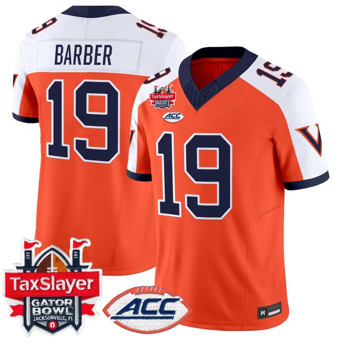 Rondé Barber Jersey #19 Virginia Cavaliers 1995 Throwbacks Gator Bowl Orange Alternate by NCAA Football Jersey