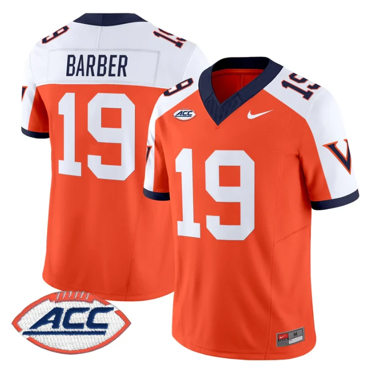 Rondé Barber Jersey #19 Virginia Cavaliers 1995 Throwbacks Stitched Orange Alternate by NCAA Football Jersey