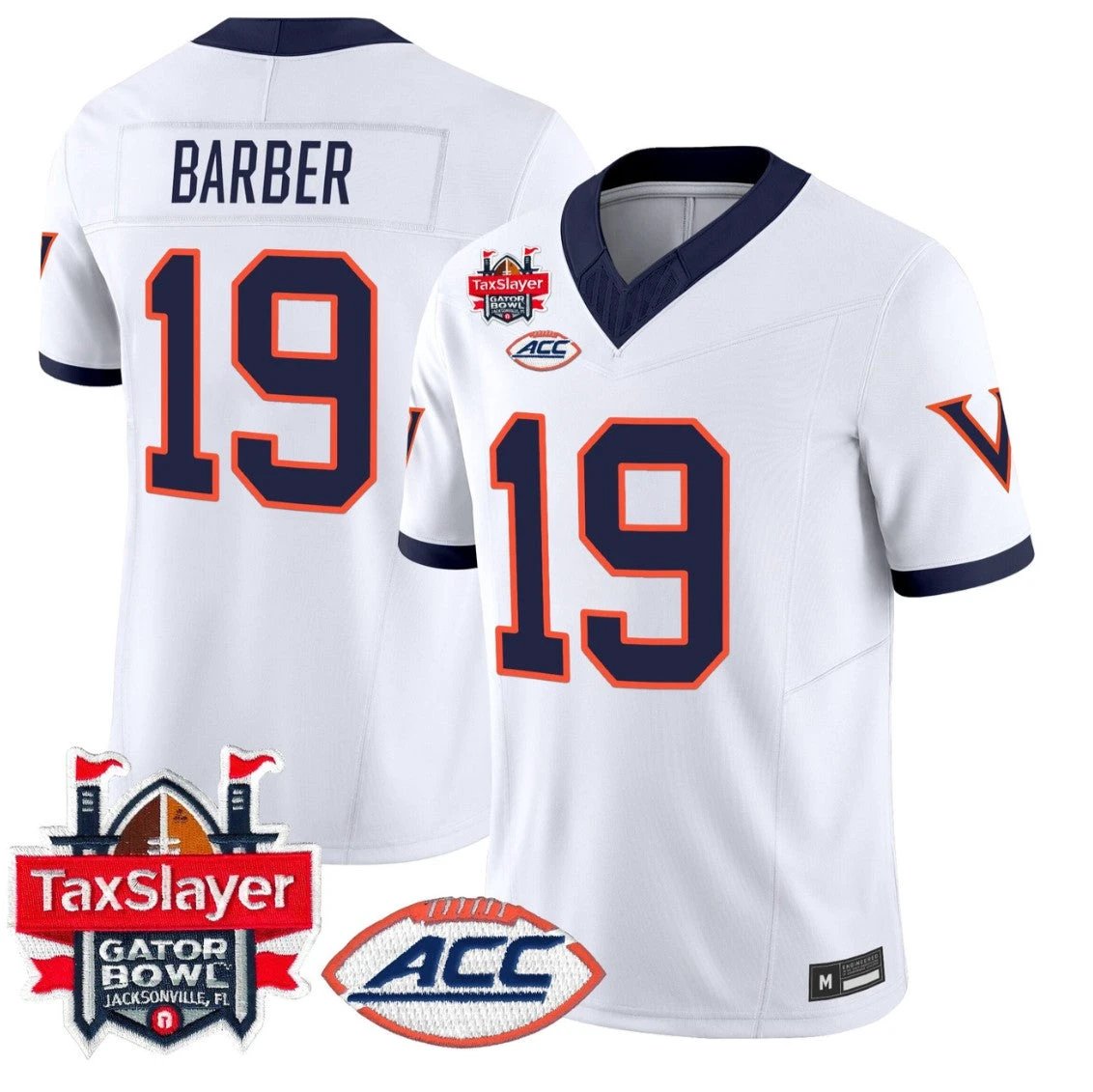 Rondé Barber Jersey #19 Virginia Cavaliers 1995 Throwbacks Gator Bowl Stitched by My Store NCAA Football Jerseys