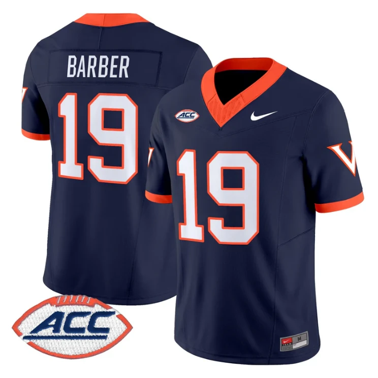 Rondé Barber Jersey #19 Virginia Cavaliers 1995 Throwbacks Stitched by My Store NCAA Football Jerseys