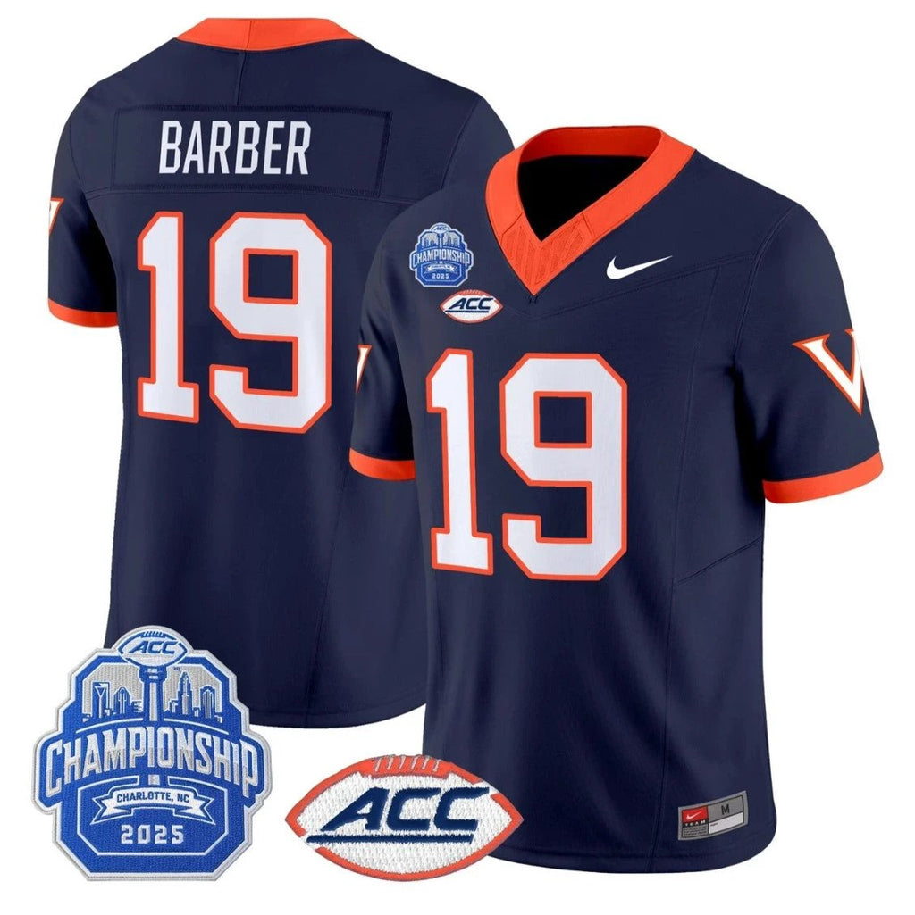 Rondé Barber Jersey #19 Virginia Cavaliers 2025 ACC Championship Stitched by My Store NCAA Football Jerseys