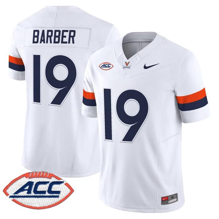 Rondé Barber Jersey #19 Virginia Cavaliers 2025 Vapor Limited Stitched by My Store NCAA Football Jerseys
