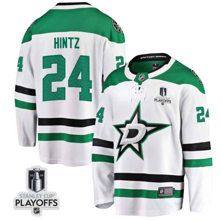 Roope Hintz 24 Dallas Stars 2024 NHL Playoffs Patch Away Breakaway Jersey - Men by Hockey David