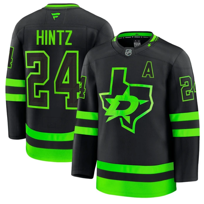 Roope Hintz Jersey #24 Dallas Stars Premium All Stitched Black by Hockey David