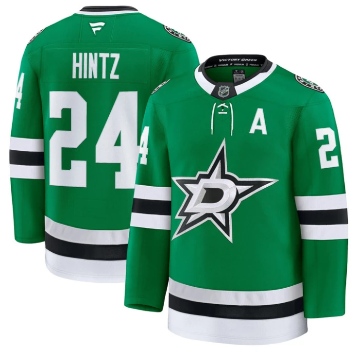 Roope Hintz Jersey #24 Dallas Stars Premium All Stitched Kelly Green by Hockey David