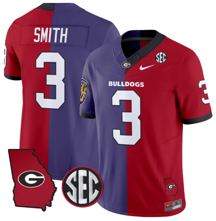 Roquan Smith Jersey #3 Georgia Bulldogs Split Vapor Football Stitched by NCAA Football Jersey