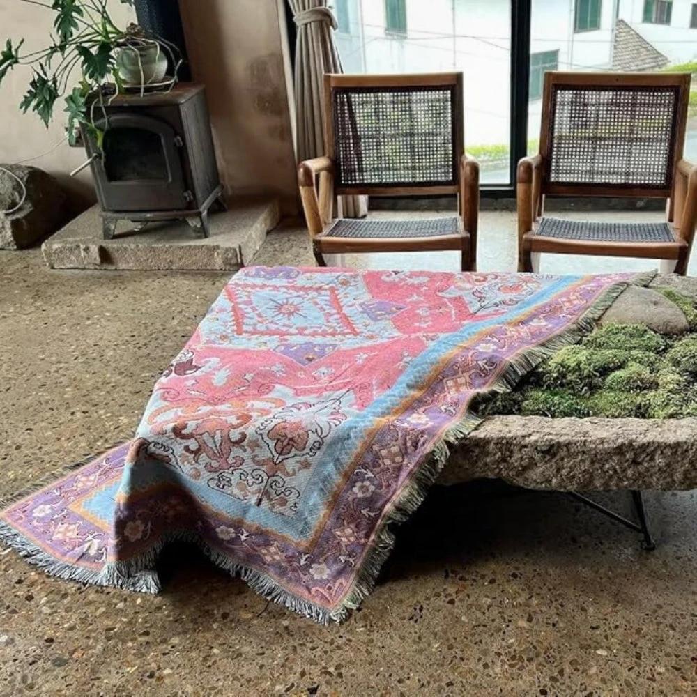 Bohemian Aztec Tapestry Throw Sofa Blanket by Casa & Beyond
