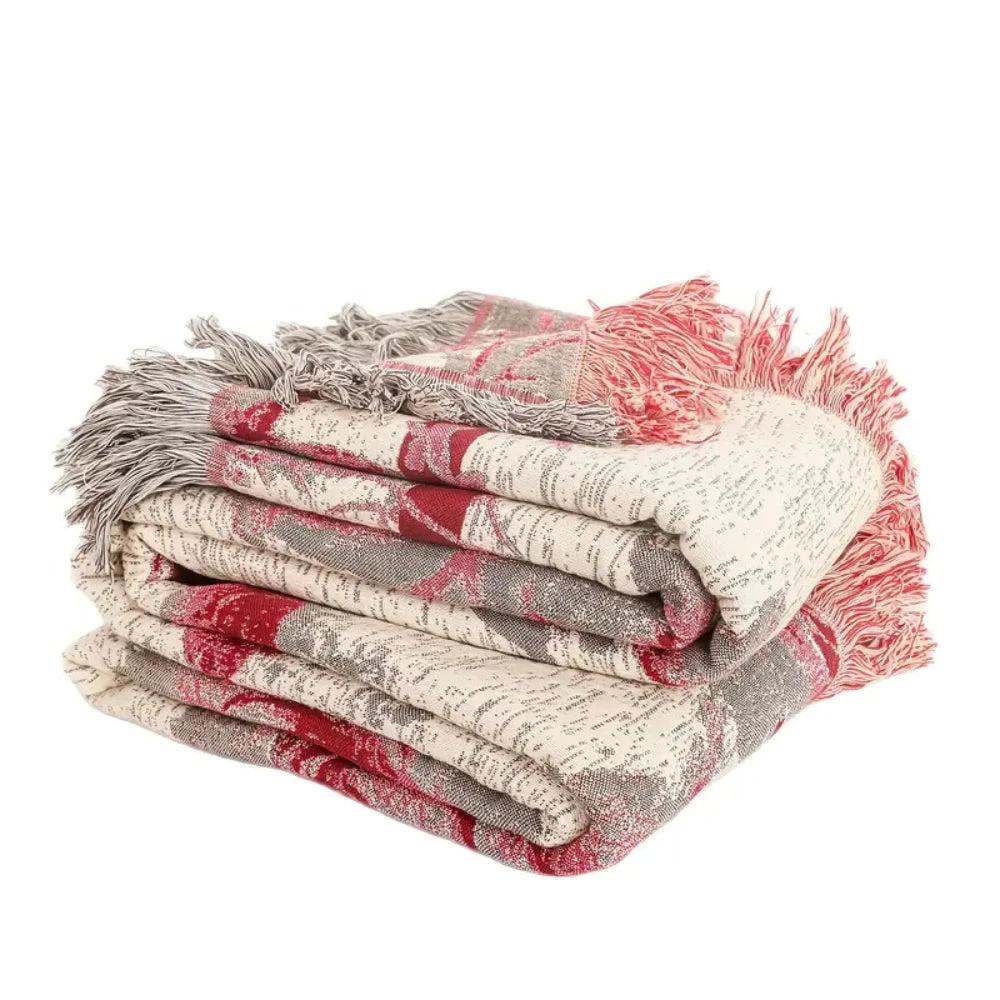 Rosewood Grace Throw Cotton Blanket by Casa & Beyond