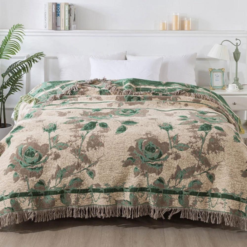 Rosewood Grace Throw Cotton Blanket by Casa & Beyond