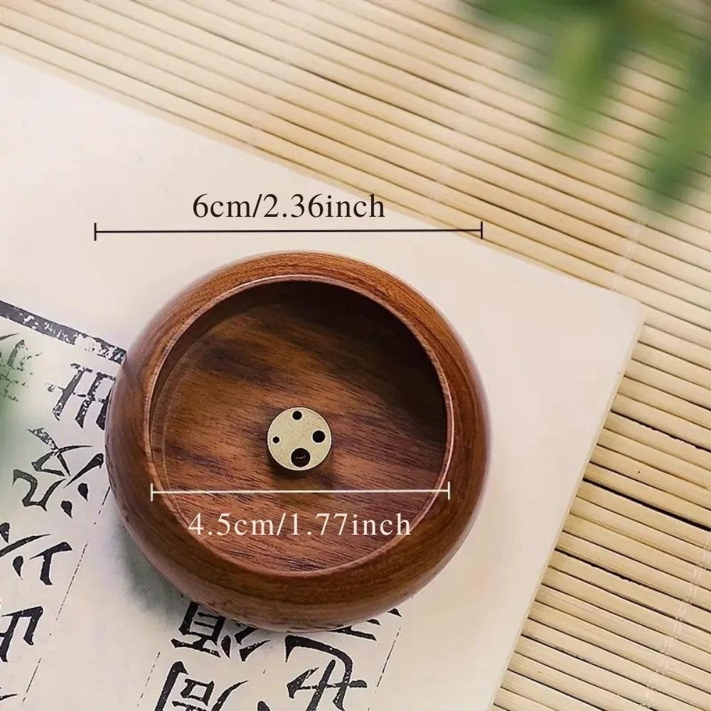 Round Solid Wood Incense Stick Holder by Casa & Beyond