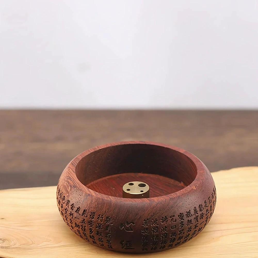Round Solid Wood Incense Stick Holder by Casa & Beyond